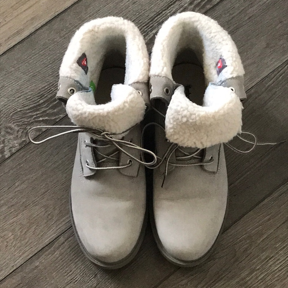 Timberland | Linden Woods WP Fleece Fold Down Medium Grey Nubuck Boots